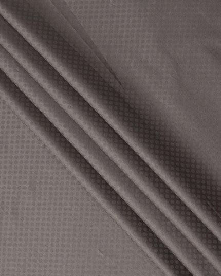 Brown Hexagon Self Design Blended Cotton Shirting Fabric, 140 Cms, India-D25365