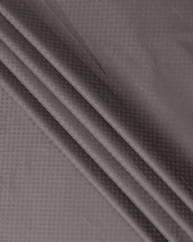 Brown Hexagon Self Design Blended Cotton Shirting Fabric, 140 Cms, India-D25365