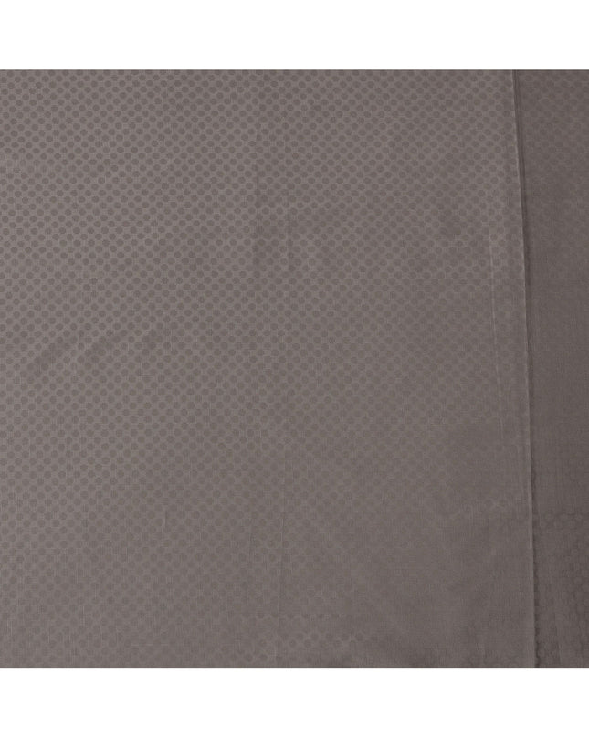 Brown Hexagon Self Design Blended Cotton Shirting Fabric, 140 Cms, India-D25365