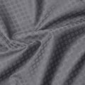 Steel Grey Hexagon Self Design Blended Cotton Shirting Fabric, 140 Cms, India-D25366