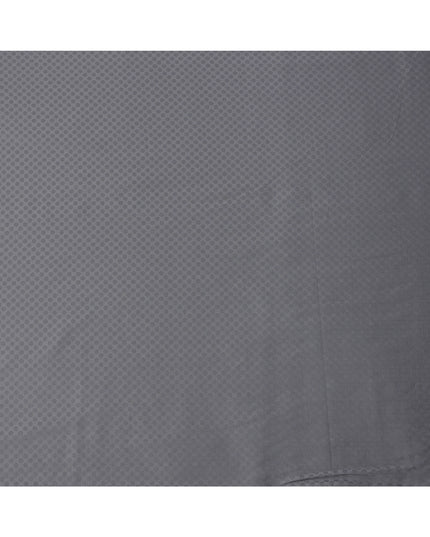 Steel Grey Hexagon Self Design Blended Cotton Shirting Fabric, 140 Cms, India-D25366