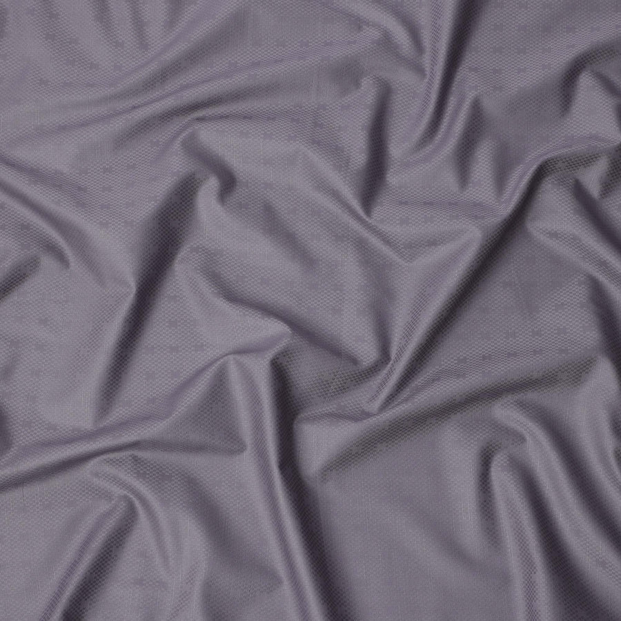 Grey Checkered Self Design Blended Cotton Shirting Fabric, 140 Cms, India-D25368