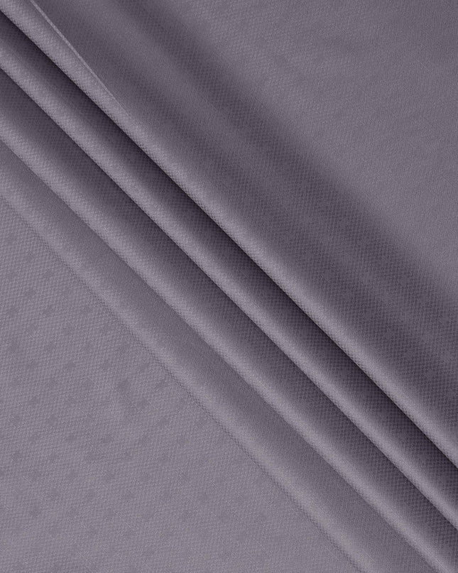 Grey Checkered Self Design Blended Cotton Shirting Fabric, 140 Cms, India-D25368