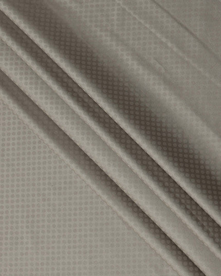 Light Taupe Hexagon Self Design Blended Cotton Shirting Fabric, 140 Cms, India-D25367