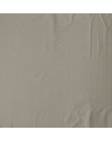 Light Taupe Hexagon Self Design Blended Cotton Shirting Fabric, 140 Cms, India-D25367