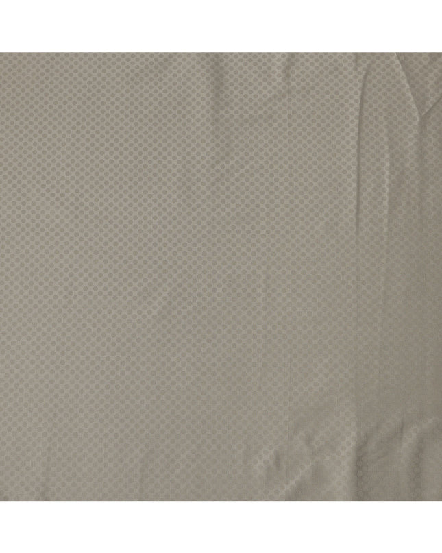 Light Taupe Hexagon Self Design Blended Cotton Shirting Fabric, 140 Cms, India-D25367