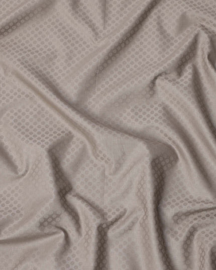 Beige Hexagon Self Design Blended Cotton Shirting Fabric, 140 Cms, India-D25364