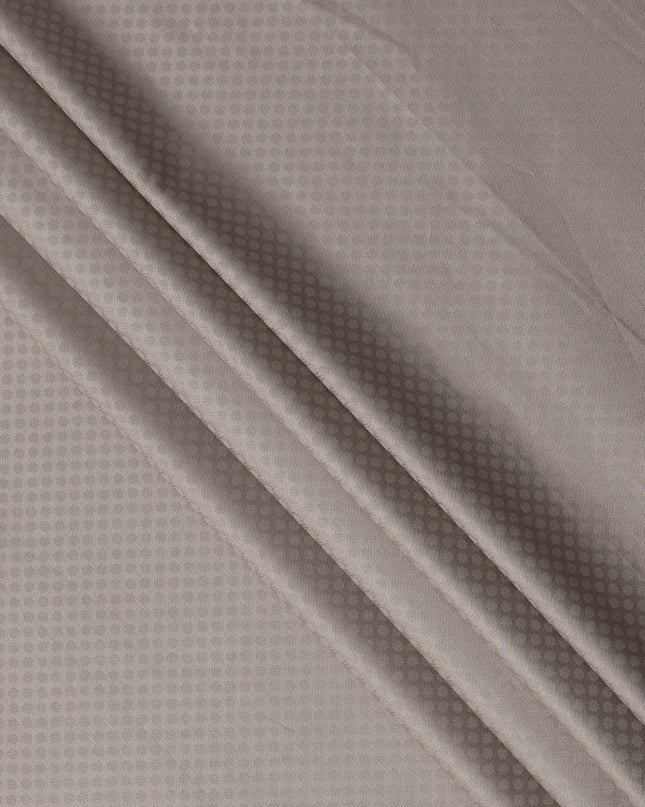 Beige Hexagon Self Design Blended Cotton Shirting Fabric, 140 Cms, India-D25364