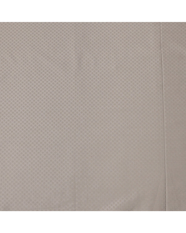 Beige Hexagon Self Design Blended Cotton Shirting Fabric, 140 Cms, India-D25364