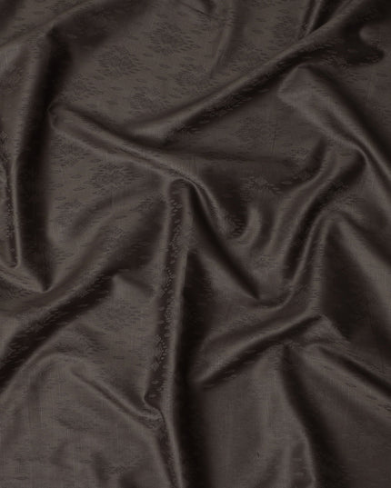 Dark Brown Self Jacquard Blended Cotton Shirting Fabric Soft Woven Textured Design Elegant Apparel Material 150 Cms Width Made in India-D27438 Regal Fabrics