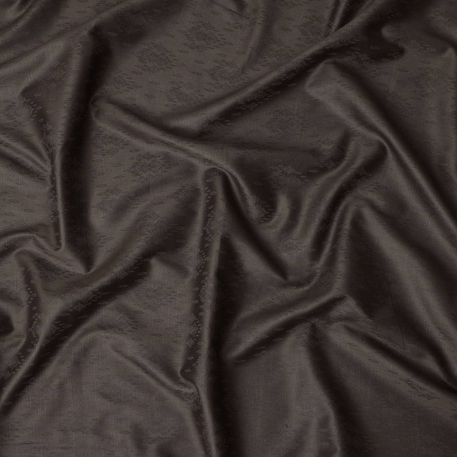Dark Brown Self Jacquard Blended Cotton Shirting Fabric Soft Woven Textured Design Elegant Apparel Material 150 Cms Width Made in India-D27438 Regal Fabrics