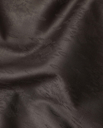 Dark Brown Self Jacquard Blended Cotton Shirting Fabric Soft Woven Textured Design Elegant Apparel Material 150 Cms Width Made in India-D27438 Regal Fabrics