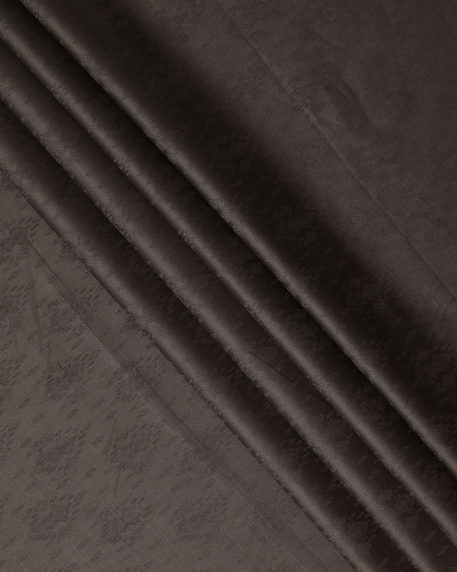 Dark Brown Self Jacquard Blended Cotton Shirting Fabric Soft Woven Textured Design Elegant Apparel Material 150 Cms Width Made in India-D27438