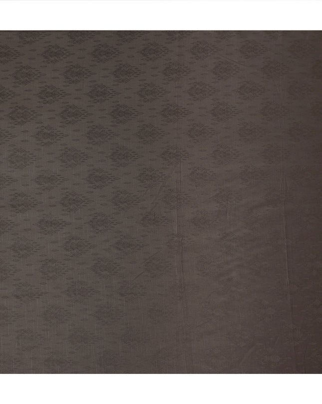 Dark Brown Self Jacquard Blended Cotton Shirting Fabric Soft Woven Textured Design Elegant Apparel Material 150 Cms Width Made in India-D27438