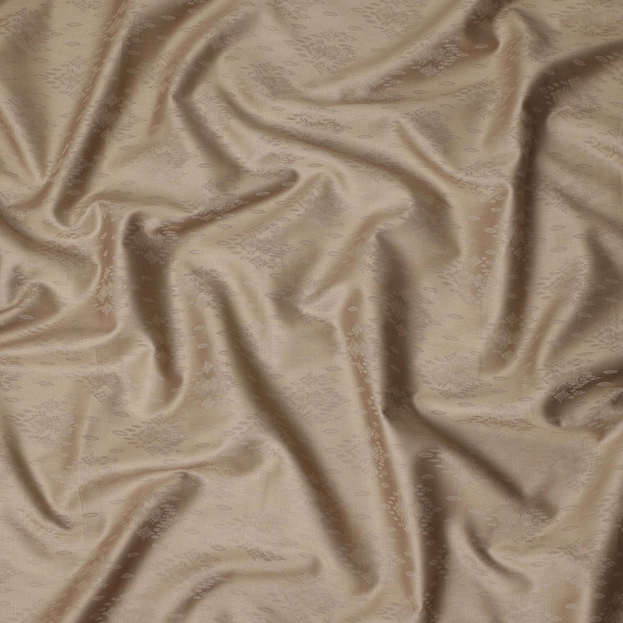 Beige Self Jacquard Blended Cotton Shirting Fabric Soft Woven Textured Design Elegant Apparel Material 150 Cms Width Made in India-D27436 Regal Fabrics