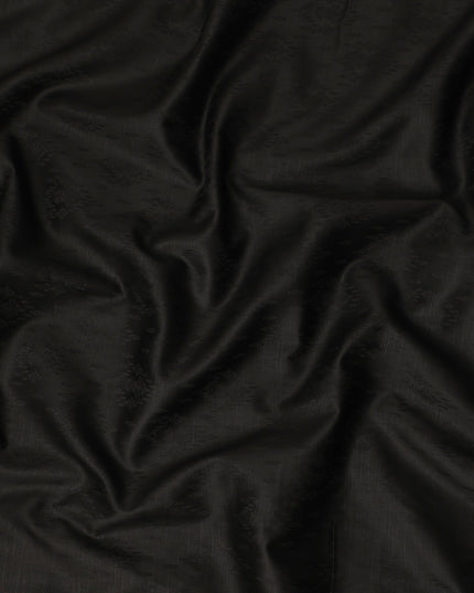 Black Self Jacquard Blended Cotton Shirting Fabric Soft Woven Textured Design Premium Apparel Material 150 Cms Width Made in India-D27440 Regal Fabrics