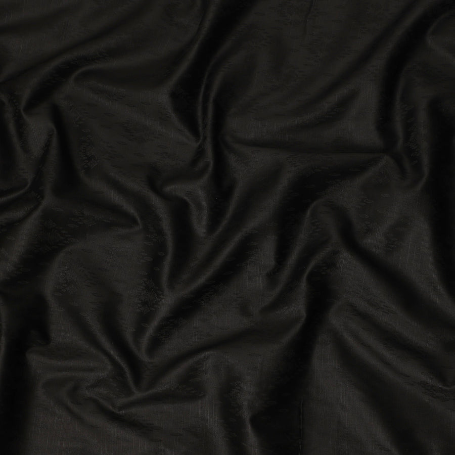 Black Self Jacquard Blended Cotton Shirting Fabric Soft Woven Textured Design Premium Apparel Material 150 Cms Width Made in India-D27440 Regal Fabrics