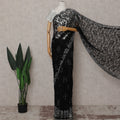 Onyx Black French Lace Saree Piece