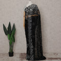 Onyx Black French Lace Saree Piece