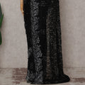 Onyx Black French Lace Saree Piece