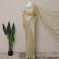 Champagne Gold Metallic Lace Saree