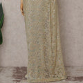 Champagne Gold Metallic Lace Saree
