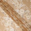 Beige Floral Pure Silk Chiffon Fabric 110cm Korea