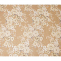 Beige Floral Pure Silk Chiffon Fabric 110cm Korea
