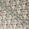 White Floral Viscose Crepe Fabric 140cm