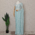 Blue French Chantilly Lace Saree | Regal