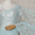Blue French Chantilly Lace Saree | Regal