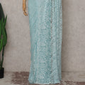 Blue French Chantilly Lace Saree | Regal