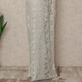 Silver Grey Premium French Metallic Chantilly Saree Lace With Stonework 5.5 Mtrs 110 Cms Width France-D27778