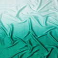 Mint Green to Emerald Green Ombre Synthetic Satin Fabric, 110 Cms Width, India-D24663
