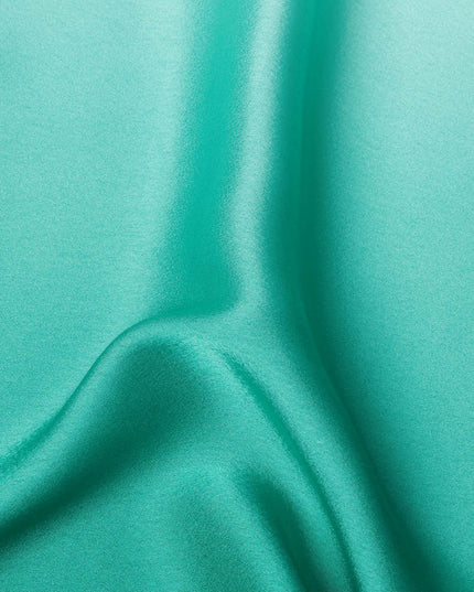 Mint Green to Emerald Green Ombre Synthetic Satin Fabric, 110 Cms Width, India-D24663