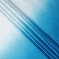 White to Sky Blue Ombre Synthetic Satin Fabric, 110 Cms Width, India-D24661