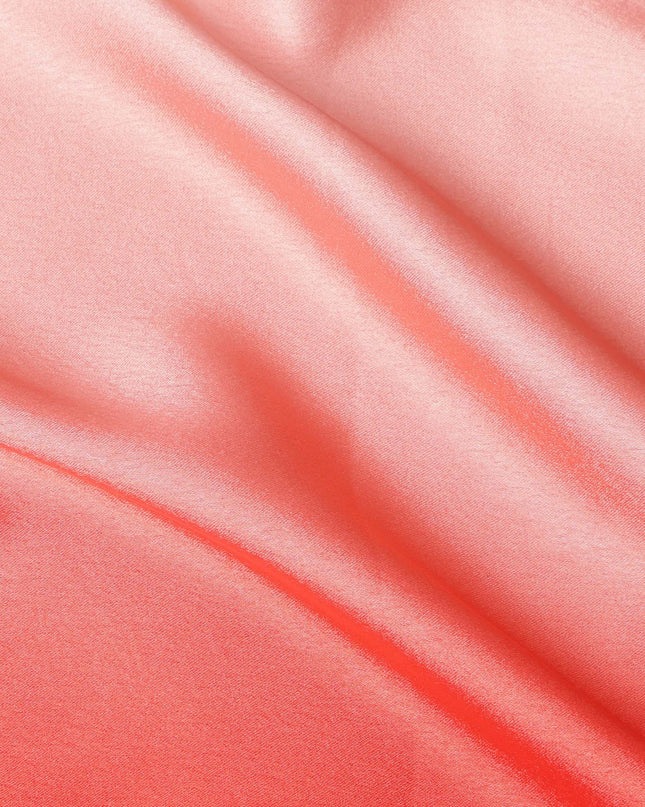 Light Pink to Red Ombre Synthetic Satin Fabric, 110 Cms Width, India-D24666
