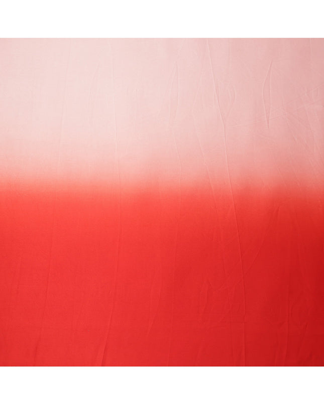 Light Pink to Red Ombre Synthetic Satin Fabric, 110 Cms Width, India-D24666