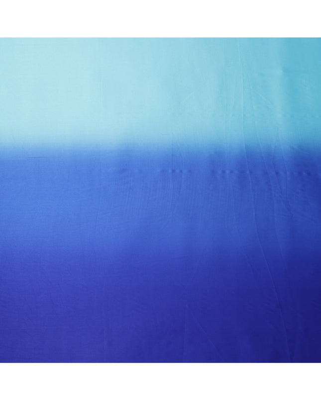 Sky Blue to Royal Blue Ombre Synthetic Satin Fabric, 110 Cms Width, India-D24659 Regal Fabrics