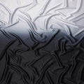 White to Black Ombre Synthetic Satin Fabric, 110 Cms Width, India-D24664