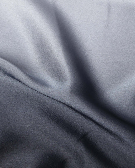 White to Black Ombre Synthetic Satin Fabric, 110 Cms Width, India-D24664
