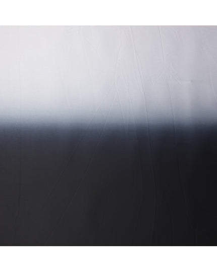 White to Black Ombre Synthetic Satin Fabric, 110 Cms Width, India-D24664
