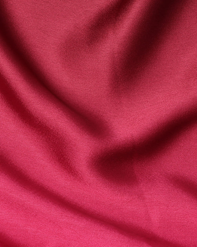 Dark Red to Pink Ombre Synthetic Satin Fabric, 110 Cms Width, India-D24657