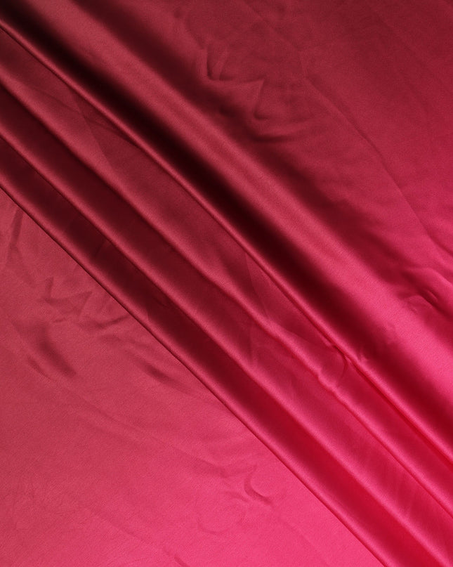 Dark Red to Pink Ombre Synthetic Satin Fabric, 110 Cms Width, India-D24657