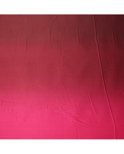 Dark Red to Pink Ombre Synthetic Satin Fabric, 110 Cms Width, India-D24657