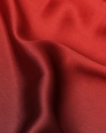Red to Black Ombre Synthetic Satin Fabric, 110 Cms Width, India-D24662