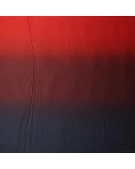 Red to Black Ombre Synthetic Satin Fabric, 110 Cms Width, India-D24662