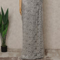 Silver Premium French Metallic Chantilly Lace Saree – 5.5 Meters Fabric Length, Width 110 cm, Imported from France  & Blouse Not Included-D26566