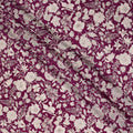 Purple Floral Pure Silk Crepe Fabric 110cm - 1029689