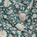 Blue Floral Pure Silk Crepe Fabric 110cm - 1029757